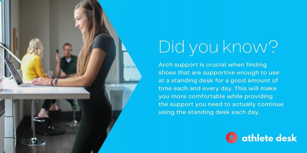 shoes at a standing desk
