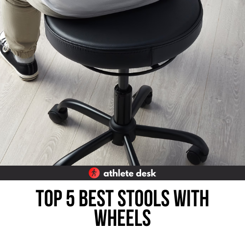 Desk Drafting, Salon Without Backrest，Black Merkyo Rolling Stool with Wheels，Stool with Wheels，Swivel and Height Adjustable，Work Stool 