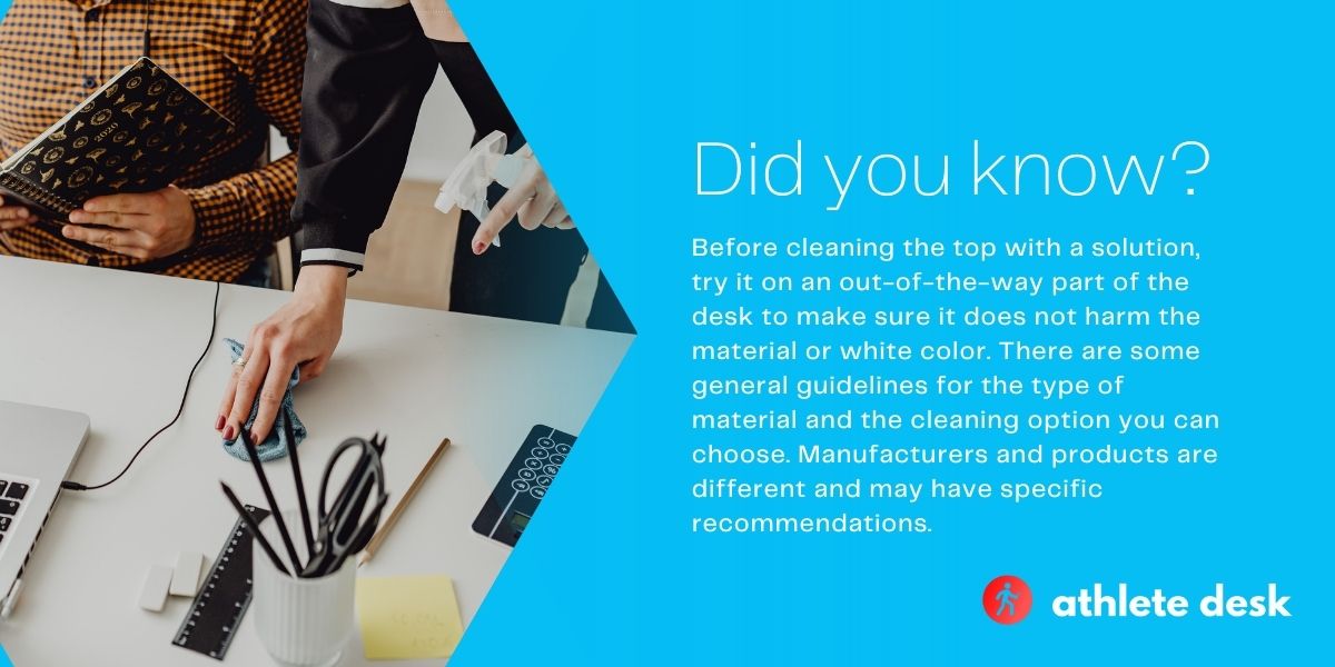 Cleaning a White Desk